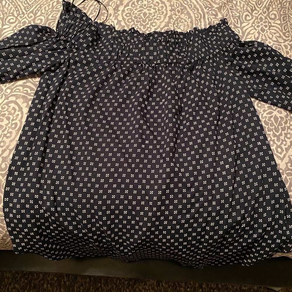H&M Navy Off the Shoulder Tunic